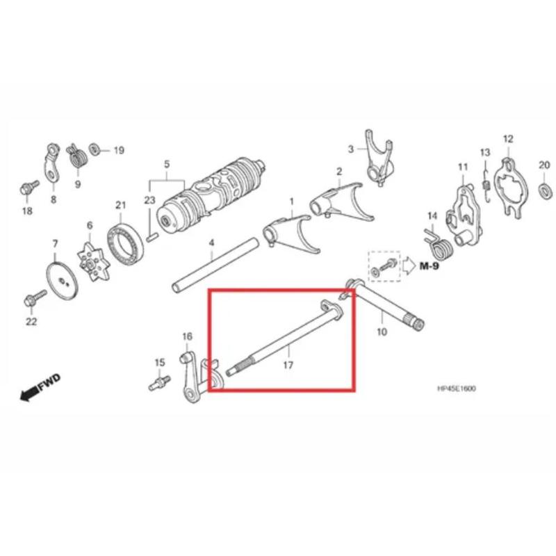 Eixo Seletor Marchas Quadriciclo Honda FourTrax 420 - 2008